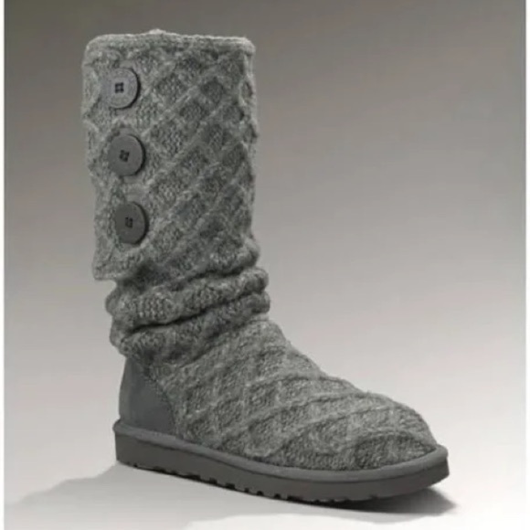 UGG • Lattice Cardy Charcoal Boots - Picture 1 of 11